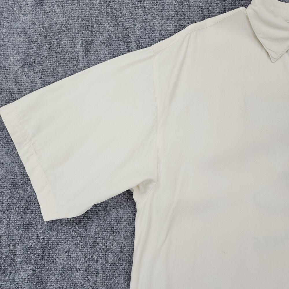 Bobby Chan Shirt Mens Large Cream Silk Bamboo Tropical Bar 19th Hole Casual Golf - Picture 7 of 16